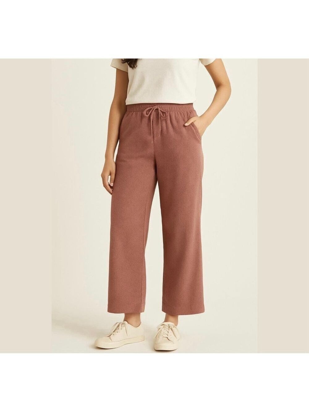 Athleta Rusty Echo Wide Leg Cropped Trousers Pants Athletic elastic waist Sz 6